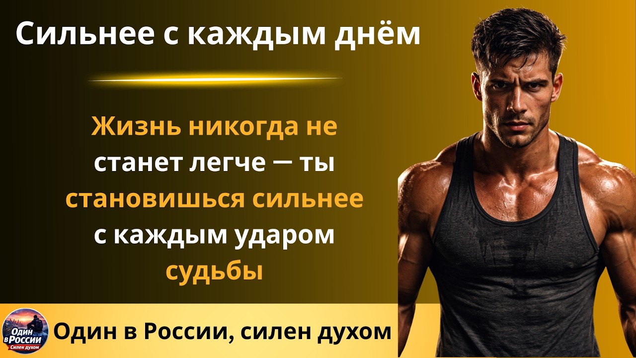 Жизнь никогда не станет легче — ты становишься сильнее с каждым ударом судьбы//Сильнее с каждым днём