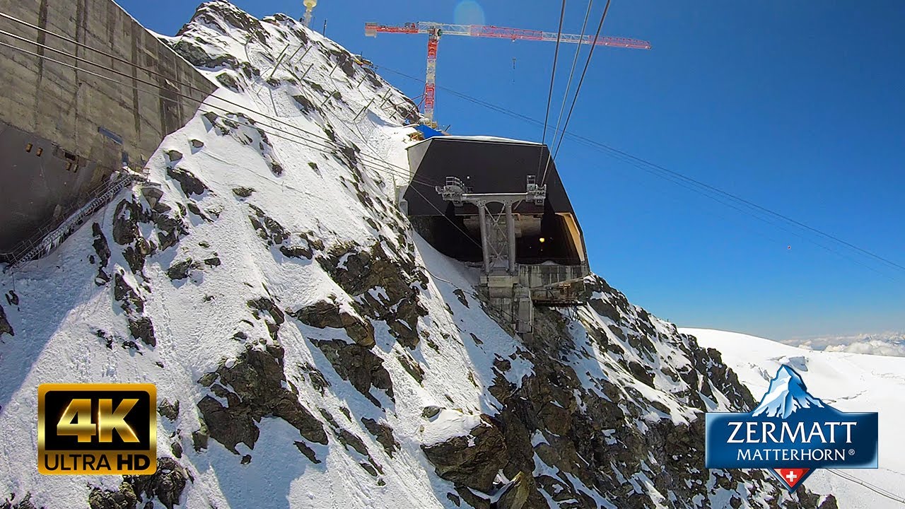 Little Matterhorn / Klein Matterhorn: Amazing views & cablecar ride Matterhorn Glacier 4k
