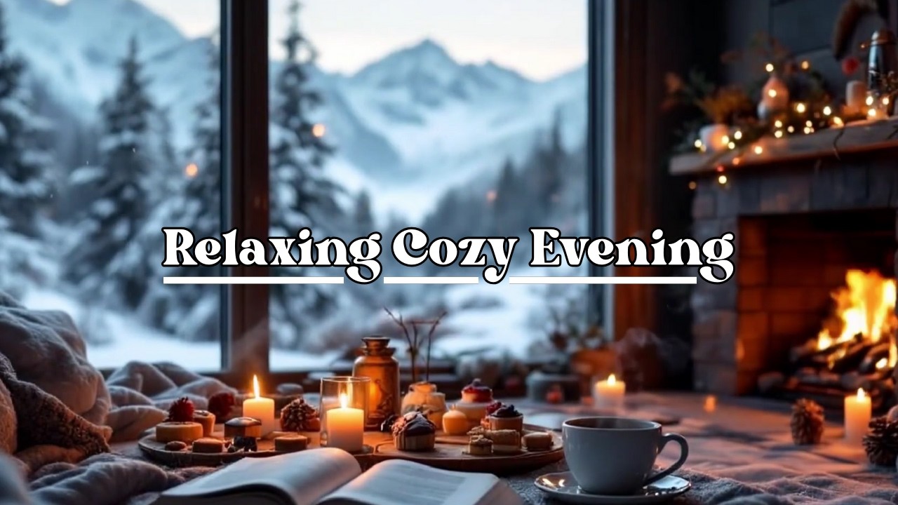 Cozy Fireplace Jazz ☕ Snowy Night Ambience for Focus, Study & Relaxation