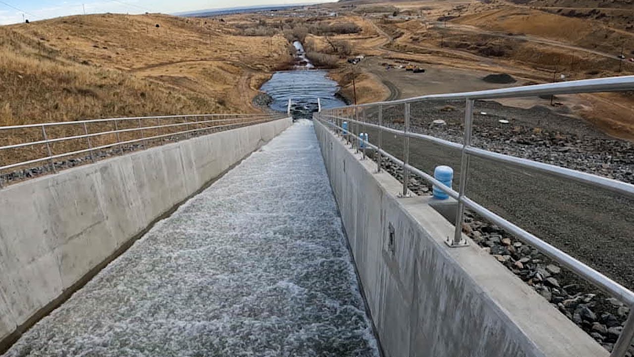 Watch a dam’s spillway in action.
