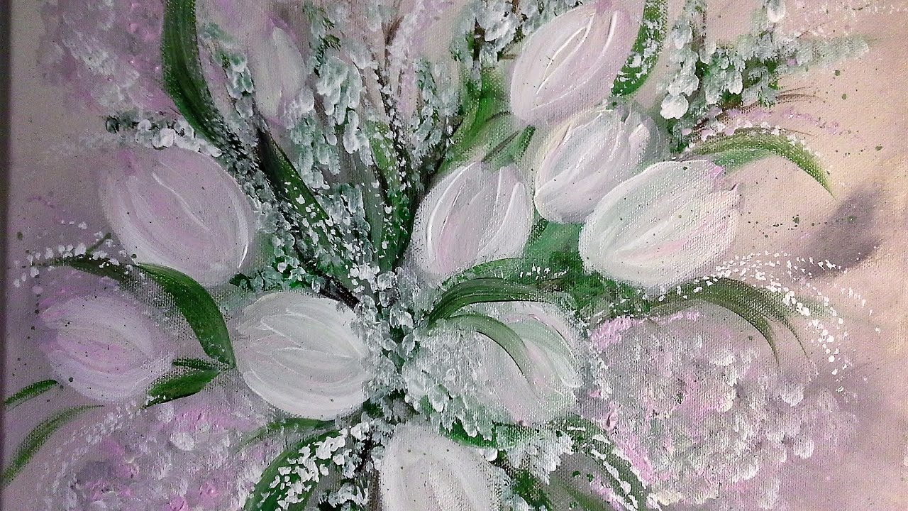 Tulpen-Einfach Malen -Für Anfänger in Echtzeit-Easy Paiting - For beginners real time / V50