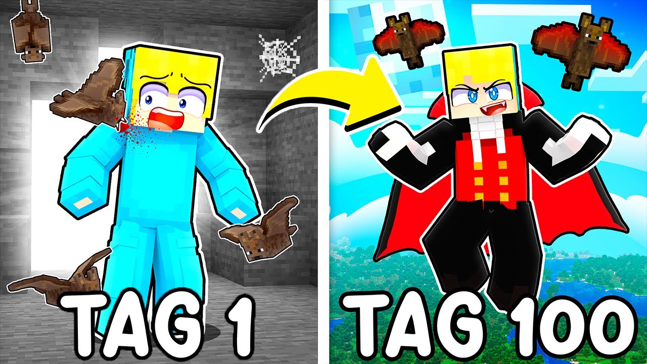 Ich ÜBERLEBE 100 TAGE als OP VAMPIR in Minecraft!