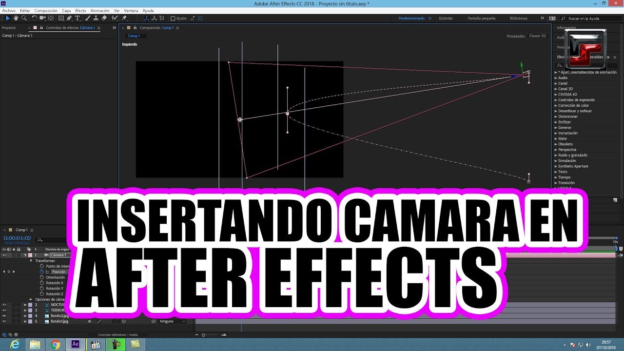 Insertando  Cámara en After Effects