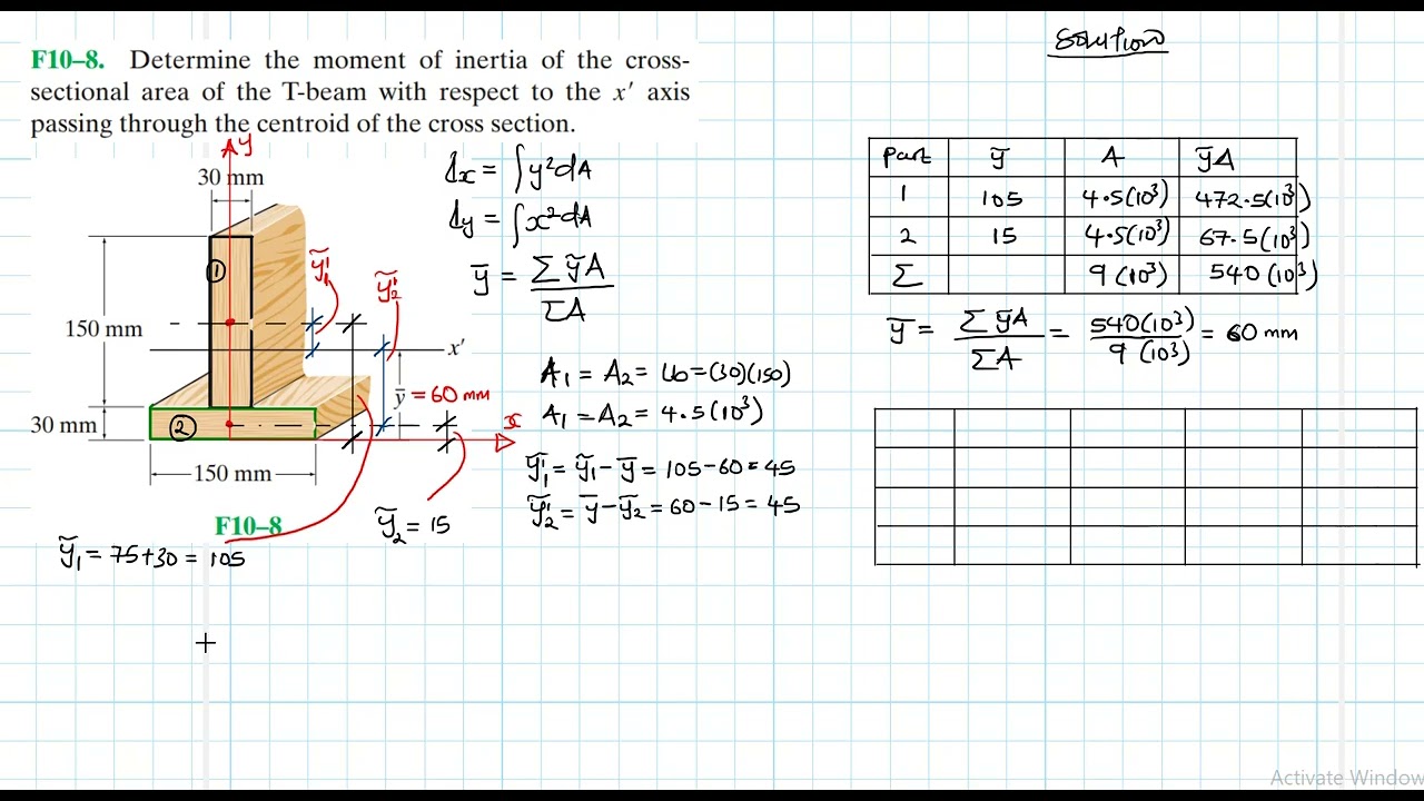 F10–8 Moments of Inertia (Chapter 10: Hibbeler Statics) Benam Academy