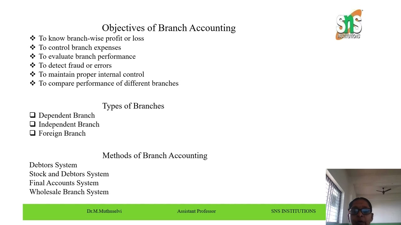 Branch Accounting|  Functional Accounting |SNS INSTITUTIONS