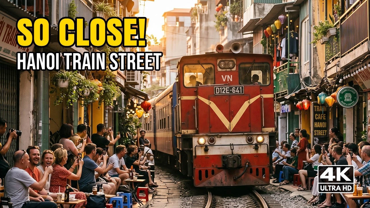 Hanoi Train Street | The Insane Railway Running Through a Living Neighborhood [Ultra HD 4K]