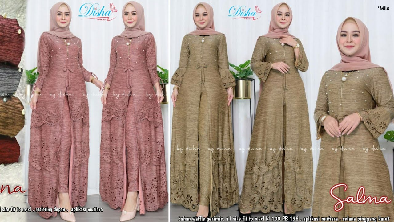 (Pasti suka 😍) 30 Setelan long tunik termodis saat ini | Baju gamis terbaru 2021