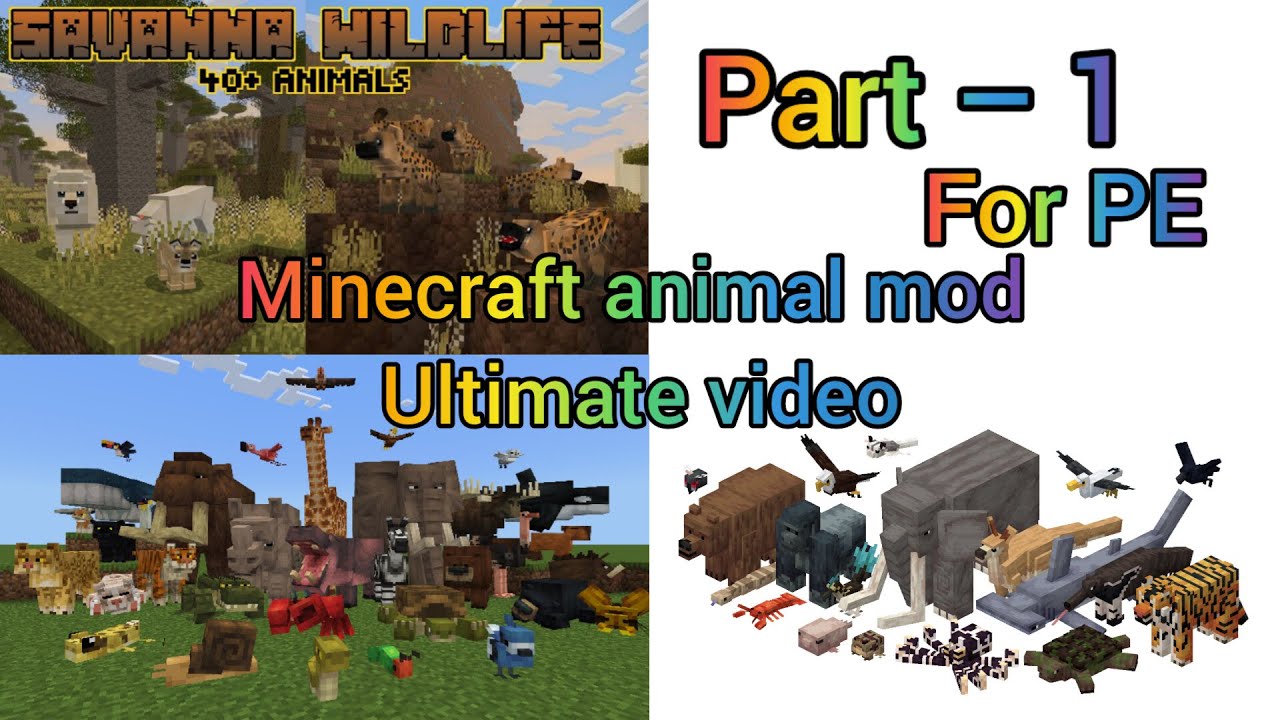 Minecraftpe animal addon ultimate video | ycreatures | Alex's mob | naturalist 2.0 |