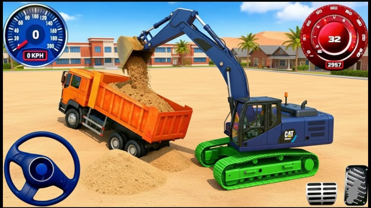 Havey excavator Bridge builder 3D 2026 Games Real city Road construction simulator Gameplay Android