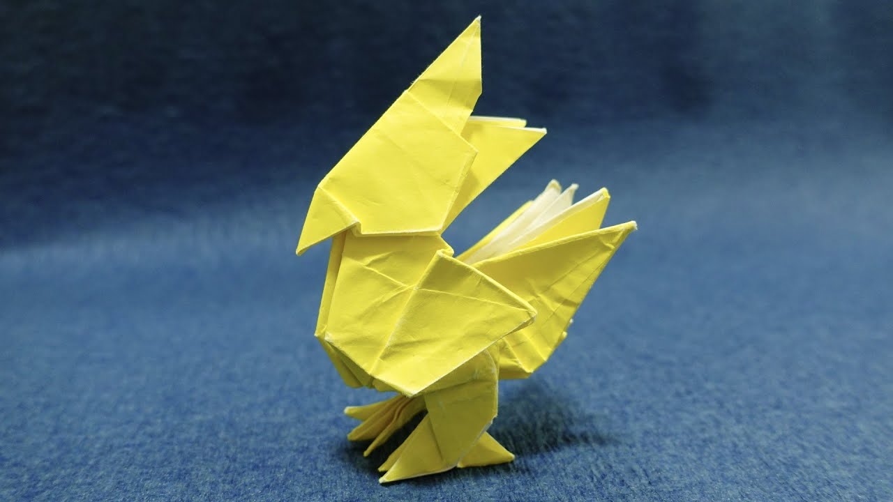 折り紙「黄色い鳥」の折り方　ORIGAMI YELLOW BIRD