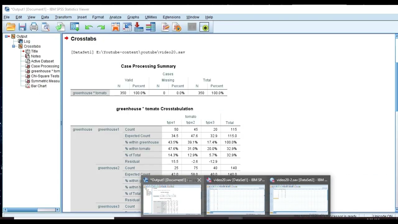 Chi-square test for independence/association in spss #statistics #spss #analysis