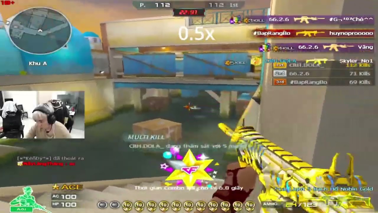 CFVN: Tuyển thủ DOLA hack auto headshot ngay trên sóng live stream