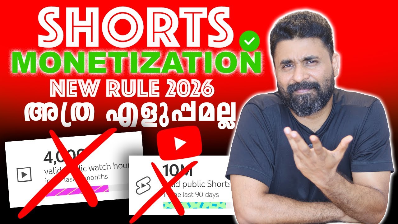 YouTube Shorts Monetization New Rule 2026 | Full Explained in MALAYALAM