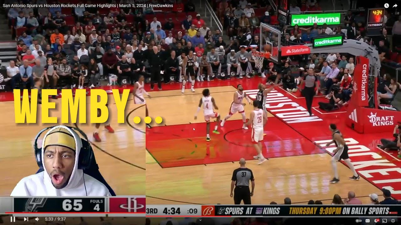 45 on WEMBY!! Shmere Reacts To SPURS vs ROCKETS | FULL GAME HIGHLIGHTS | March 5, 2024!