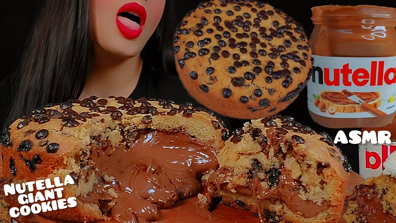 🍫🍪Nutella cookie pie whit milk ASMR👅누텔라 쿠키파이 밀크먹방|eatingsounds |mukbang| Notalking 🐾