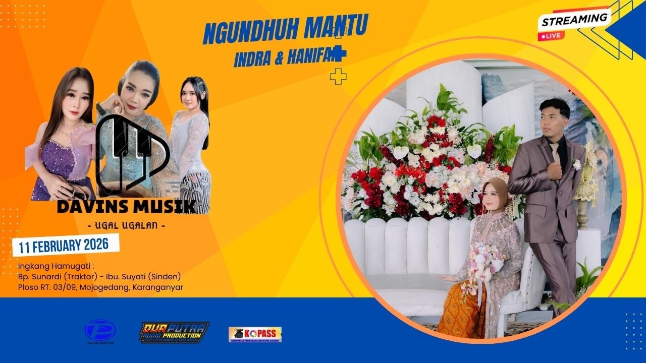 LIVE  NGUNDHUH MANTEN INDRA & HANIFAH // DAVIN MUSIK // DUA PUTRA AUDIO //  PLOSO 11  2  2026 PART1