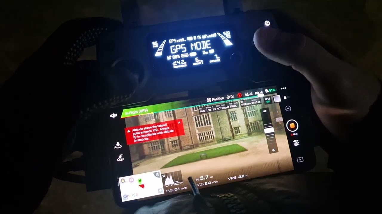 Abit of night Drone flying over temple Newsam house 