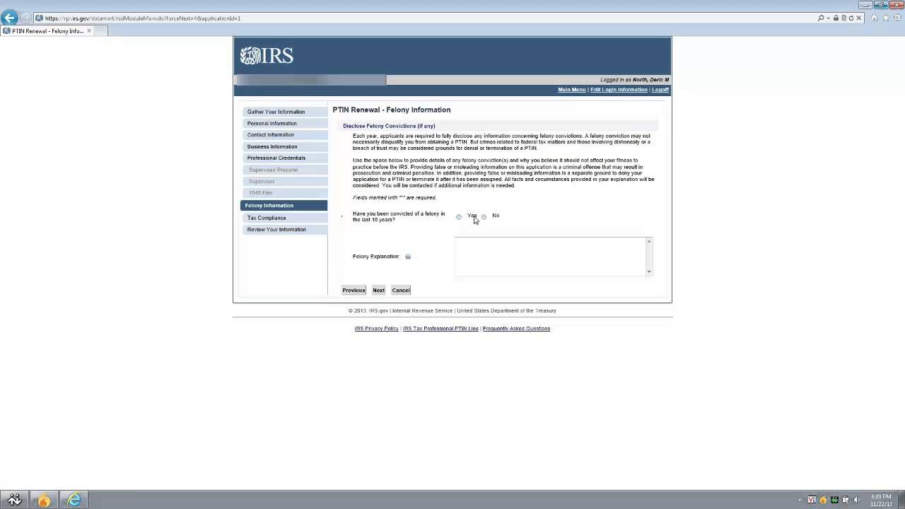 Renewing your PTIN