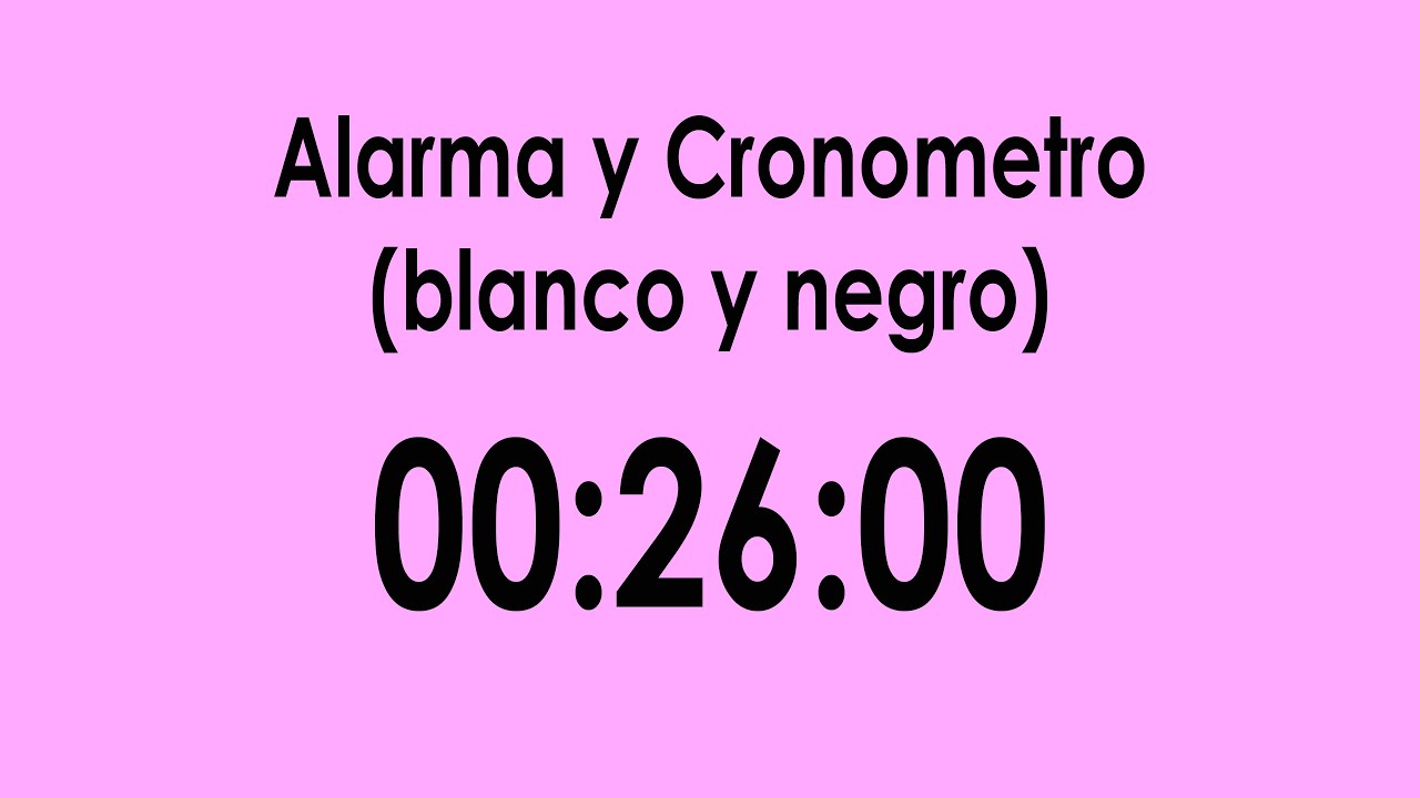 Cronómetro y Alarma ⏳ 26 Minuto en Blanco y Rosa ⚪🌸