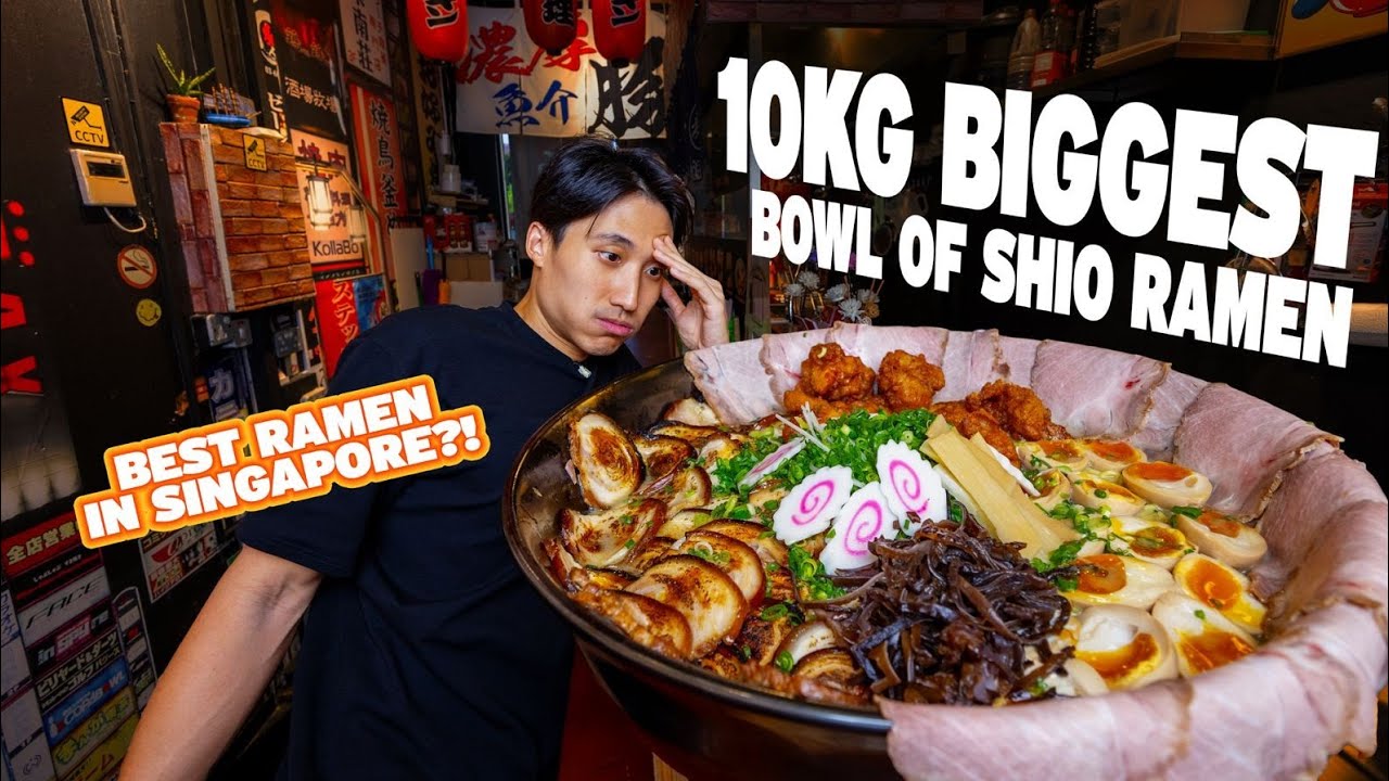 INSANE 10KG RAMEN EATING CHALLENGE! | BEST RAMEN IN SINGAPORE - Hidden Ramen Restaurant in the East!