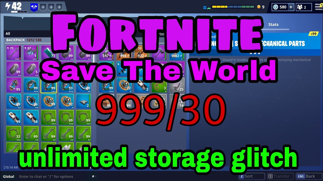 UNLIMITED STORAGE GLITCH (very easy) - fortnite save the world