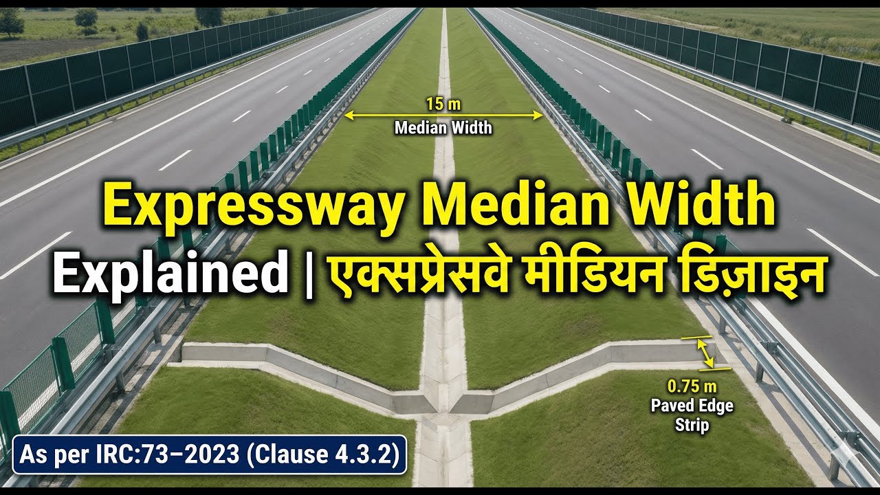 Expressway Median Width Explained  एक्सप्रेसवे मीडियन डिज़ाइन