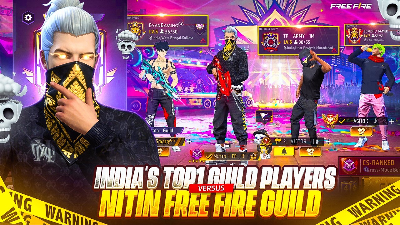 INDIA'S TOP 1 GUILD 🤯 PLAYER'S VERSUS NITIN ARMY GUILD 🤦🥶 GUESS WHO WIN ?🤔Garena Free Fire