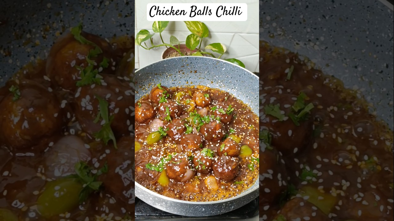 Chicken Balls chilli l Try this Mouth Tempting Recipe #chicken  #meatballs #chickenchilli #shorts
