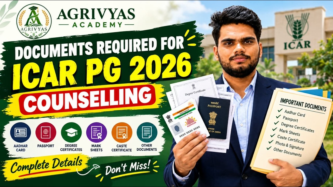 ICAR PG 2026 Counselling: Documents Required  | Don't Miss These Documents!
