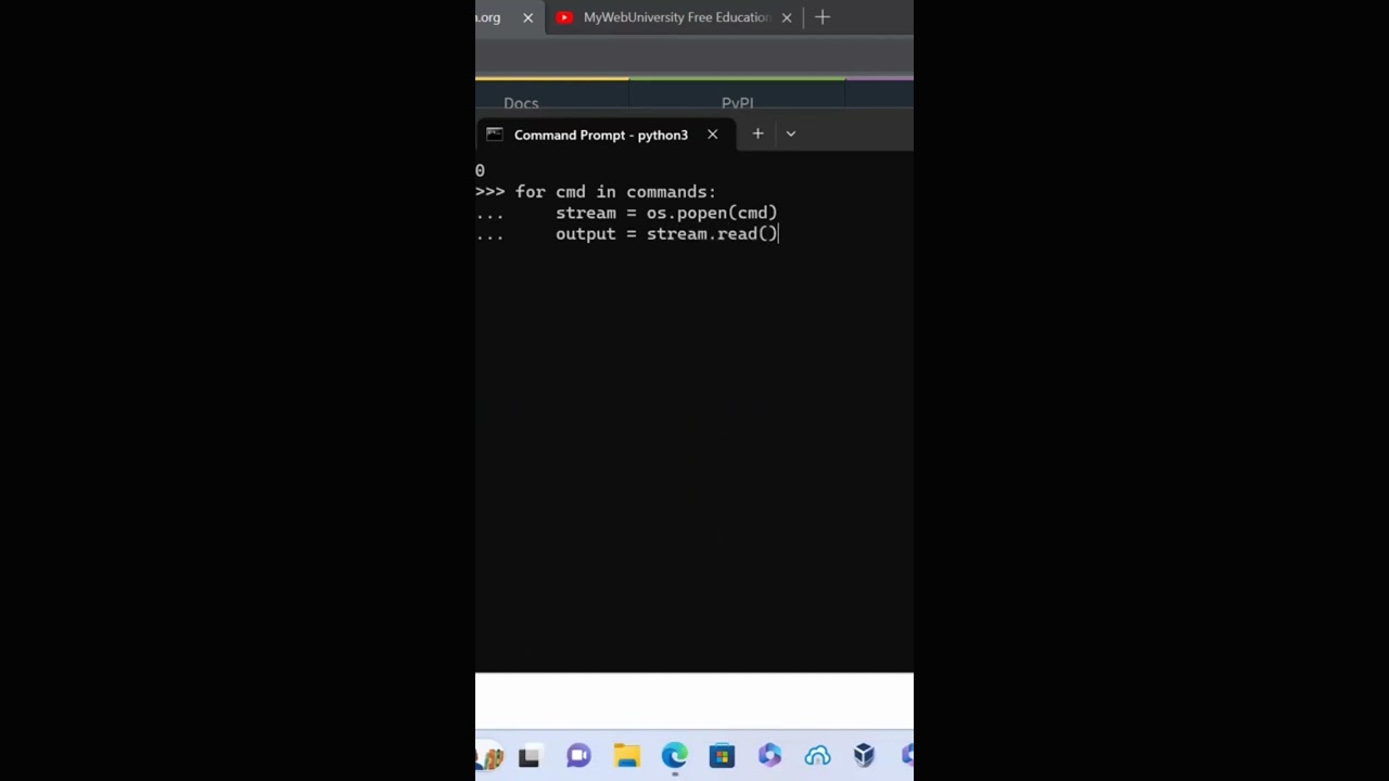 Example of The Python &lsquo;os.popen()&rsquo; Methods to Execute a List of OS commands