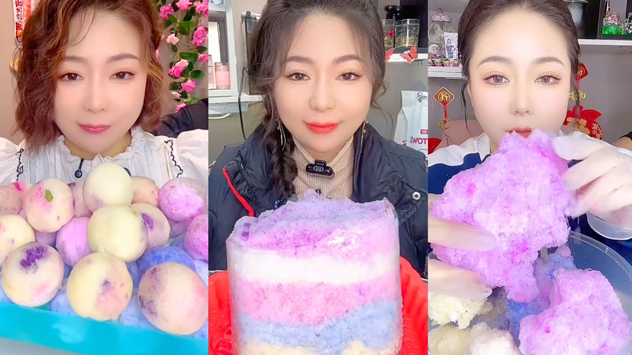 Colorful Frozen Desserts and Crystal Snow ASMR