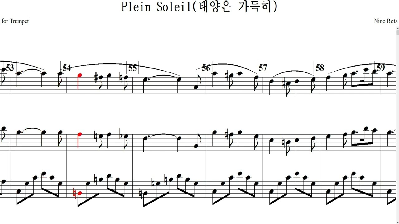 Plein Soleil(태양은 가득히 / Nino Rota)-for Trumpet