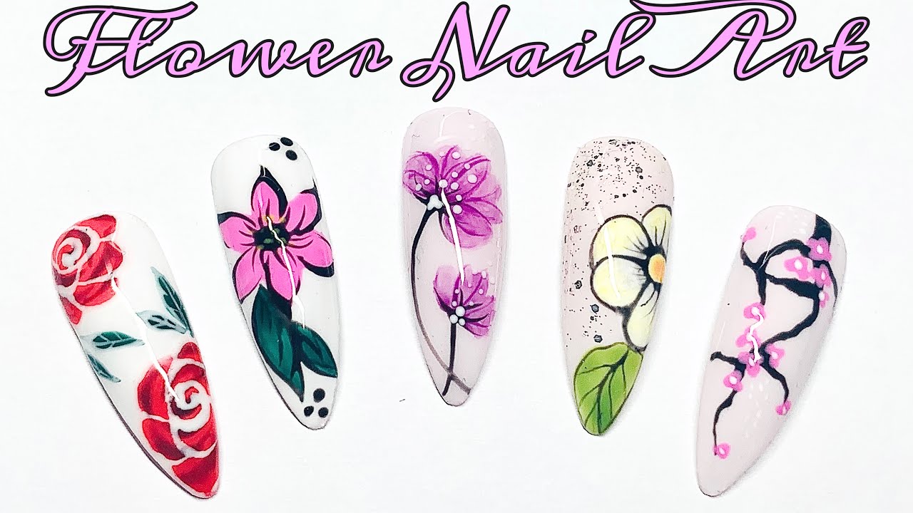 FLower Nail Art Design By Gel For Spring Season || New Nail Art Design || Be Nails