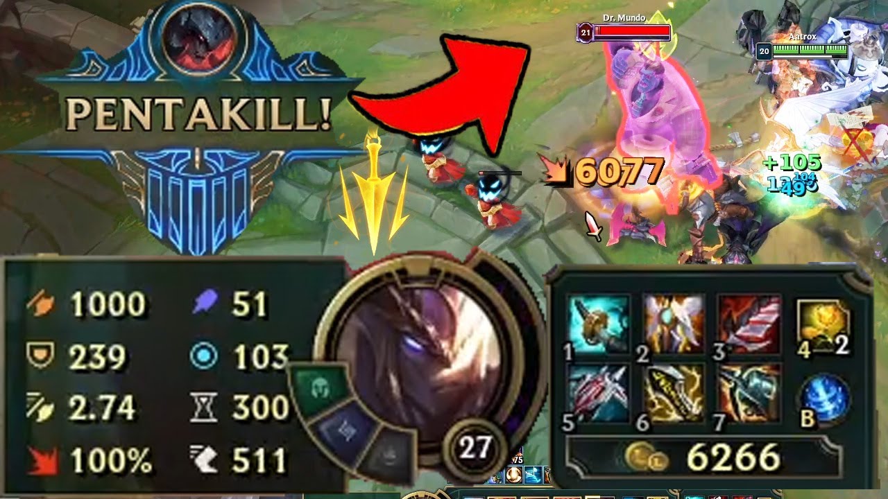 AATROX 1000 DAME ??? BĂM NÁT MỌI ĐỐI THỦ HỐT PENTAKILL LÀ DỄ