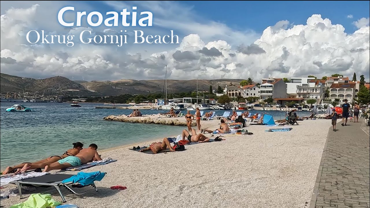 Croatia, Okrug Gornji Beach Walking Tour 4K