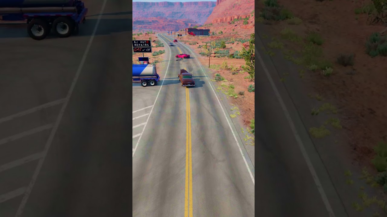 Realistic Highway Crashes #16 - BeamNG.Drive