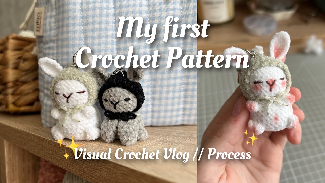 My first English Crochet Pattern 🧶 process, small business, bunny
