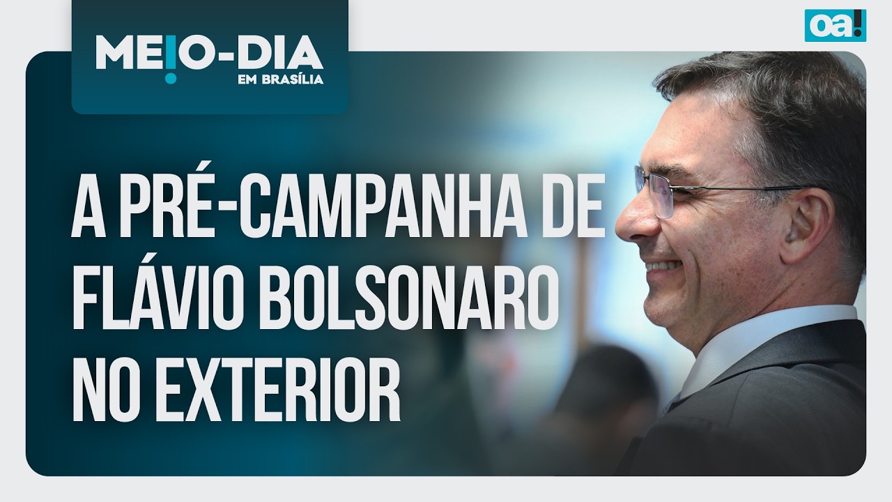 A pré-campanha de Flávio Bolsonaro no exterior | Meio-Dia em Brasília - 17/02/2026