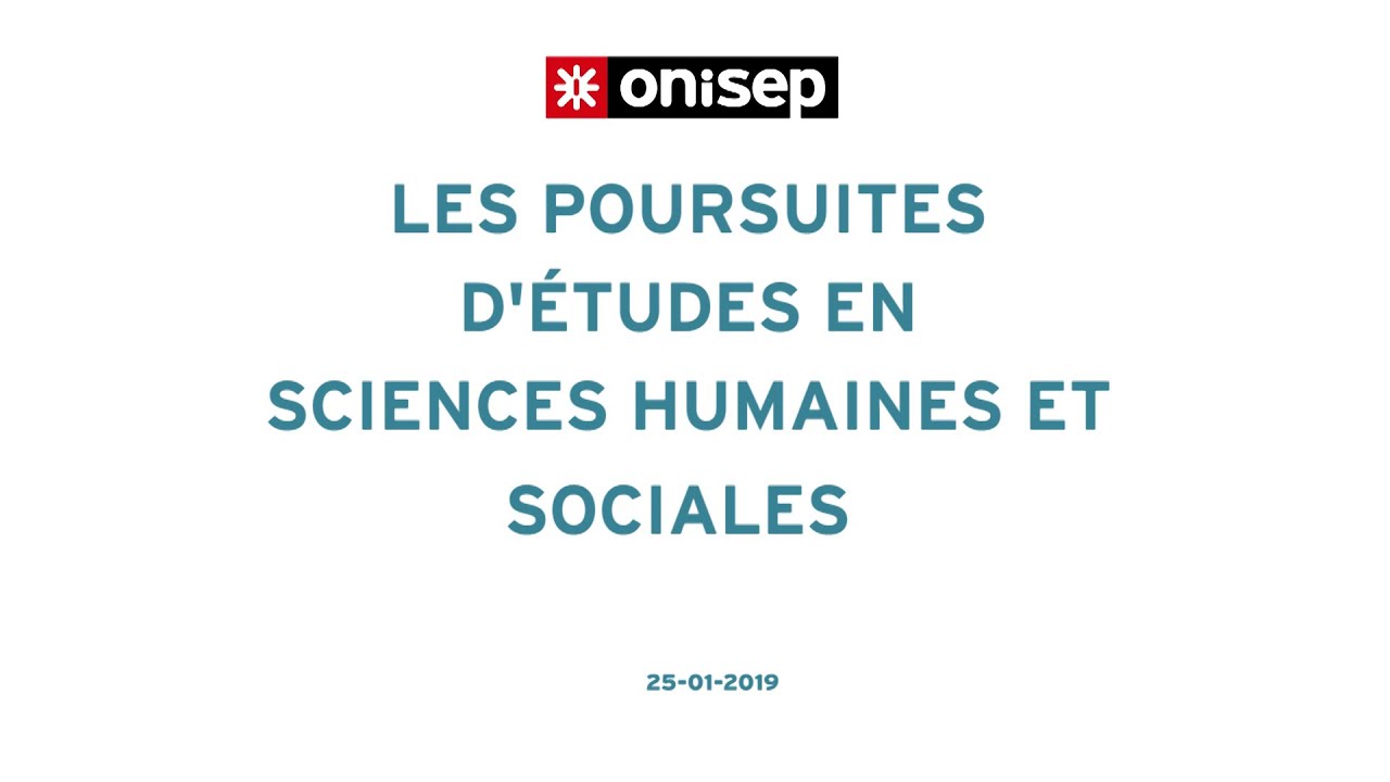 Visionisep : les poursuites d'&eacute;tudes en Sciences humaines et sociales du 25-01-2019