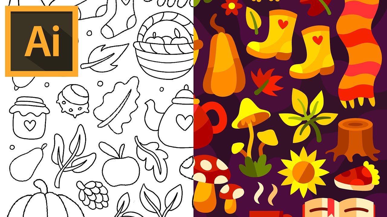 Bright Pattern In Adobe Illustrator / Vector Illustration / Speed Art