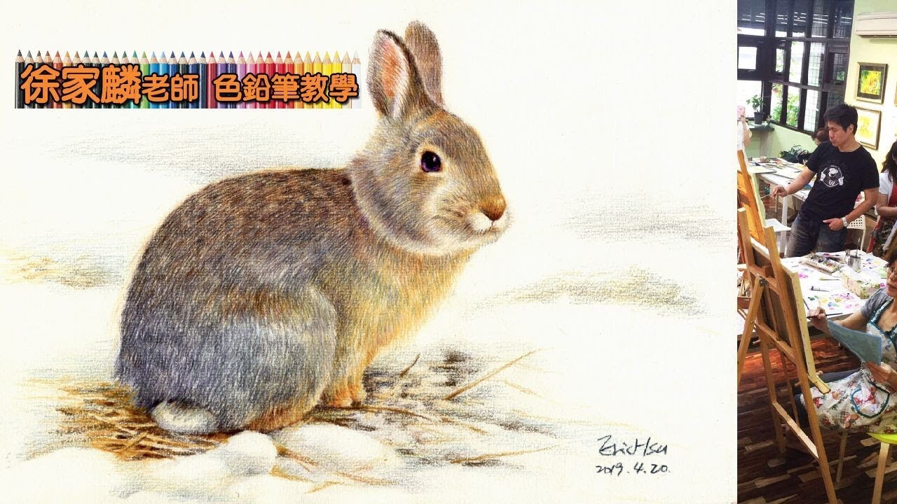 色鉛筆教學雪兔