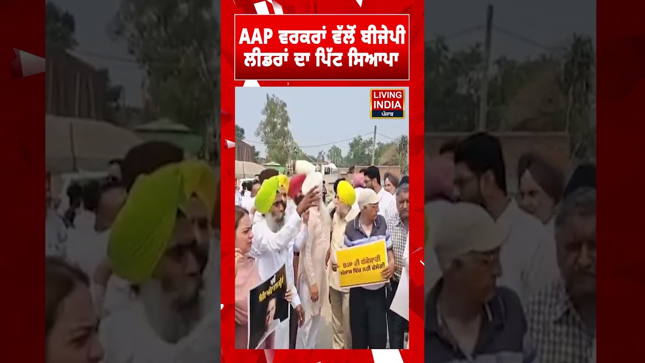 AAP ਵਰਕਰਾਂ ਵੱਲੋਂ BJP ਲੀਡਰਾਂ ਦਾ ਪਿੱਟ ਸਿਆਪਾ | Sanjeev Arora | ED Raid