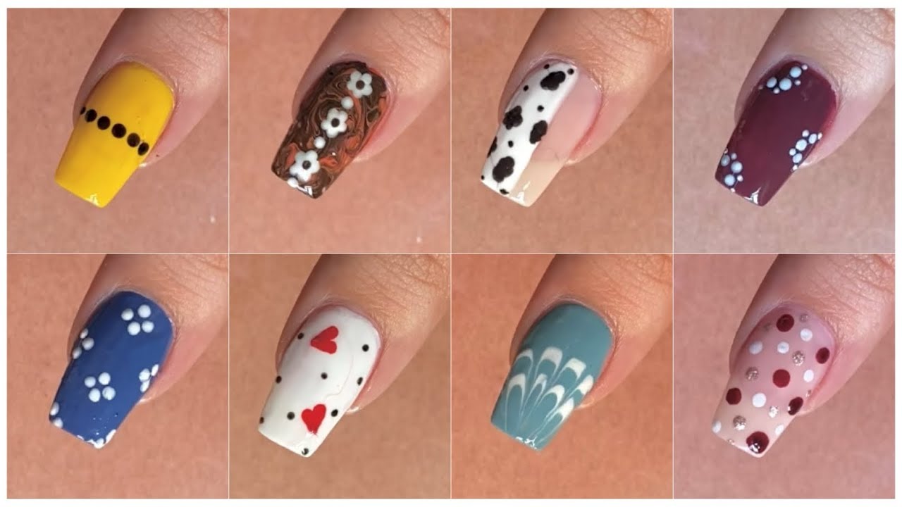 How to use dotting tools || Easy nail art designs with dotting tools