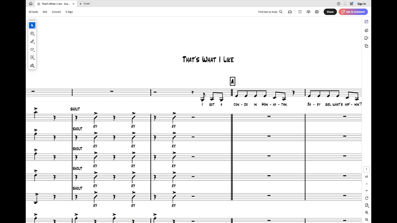 That's What I Like for Vocal with Big Band