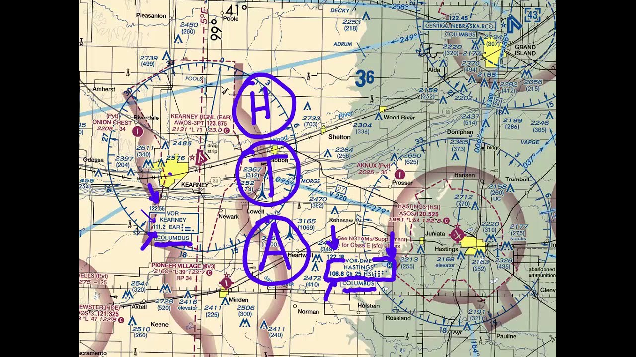 Символ VOR на карте разреза VFR