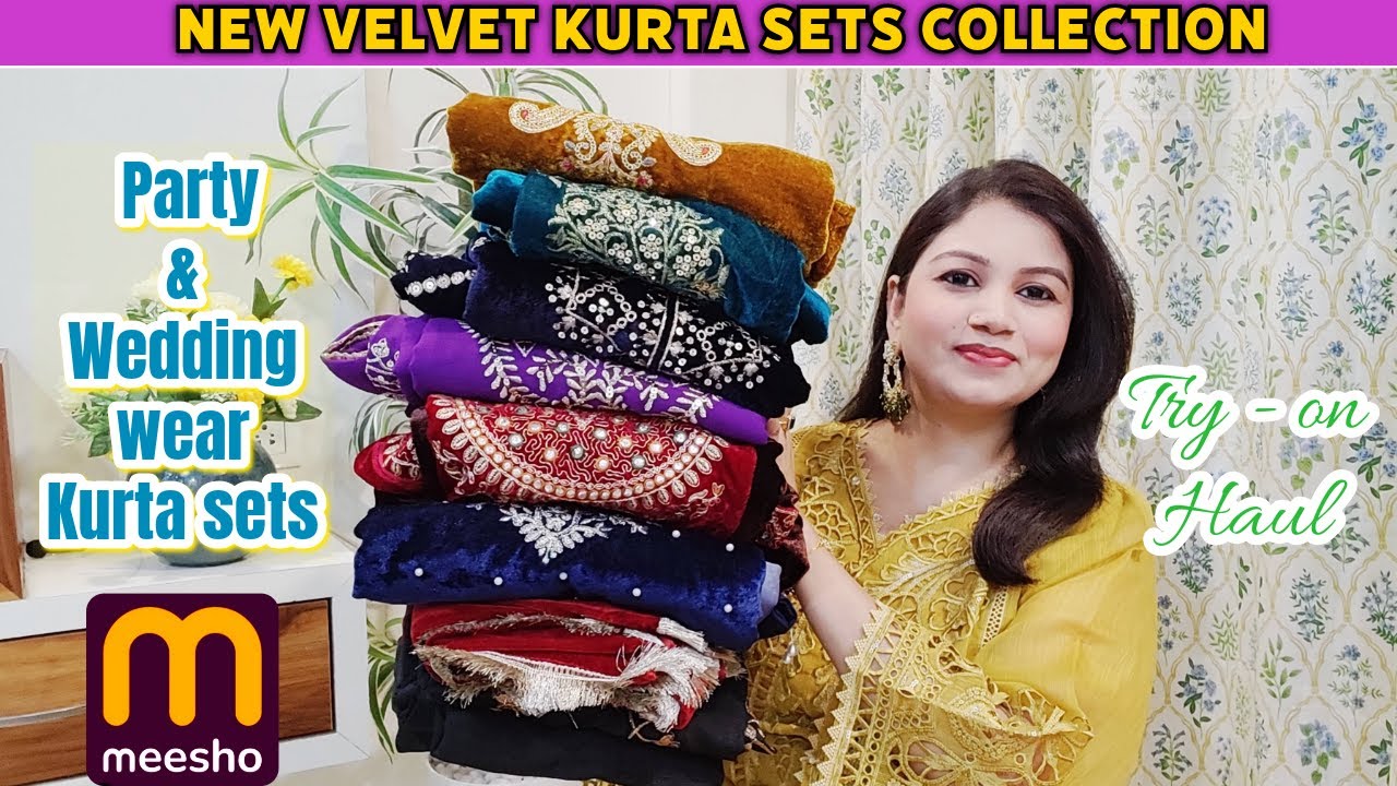 Meesho velvet kurta sets Haul✨ party & wedding wear kurta sets from Meesho💜 New winter Collection 🔥