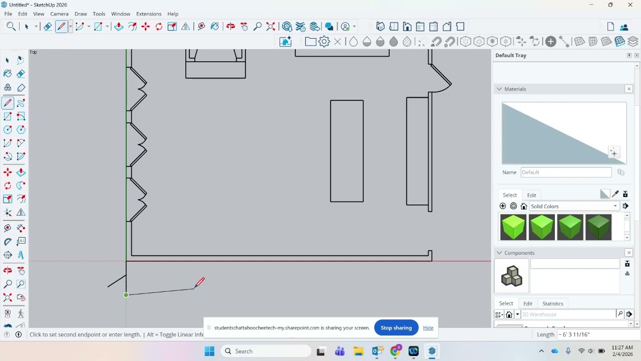 Рисование стен в SketchUp