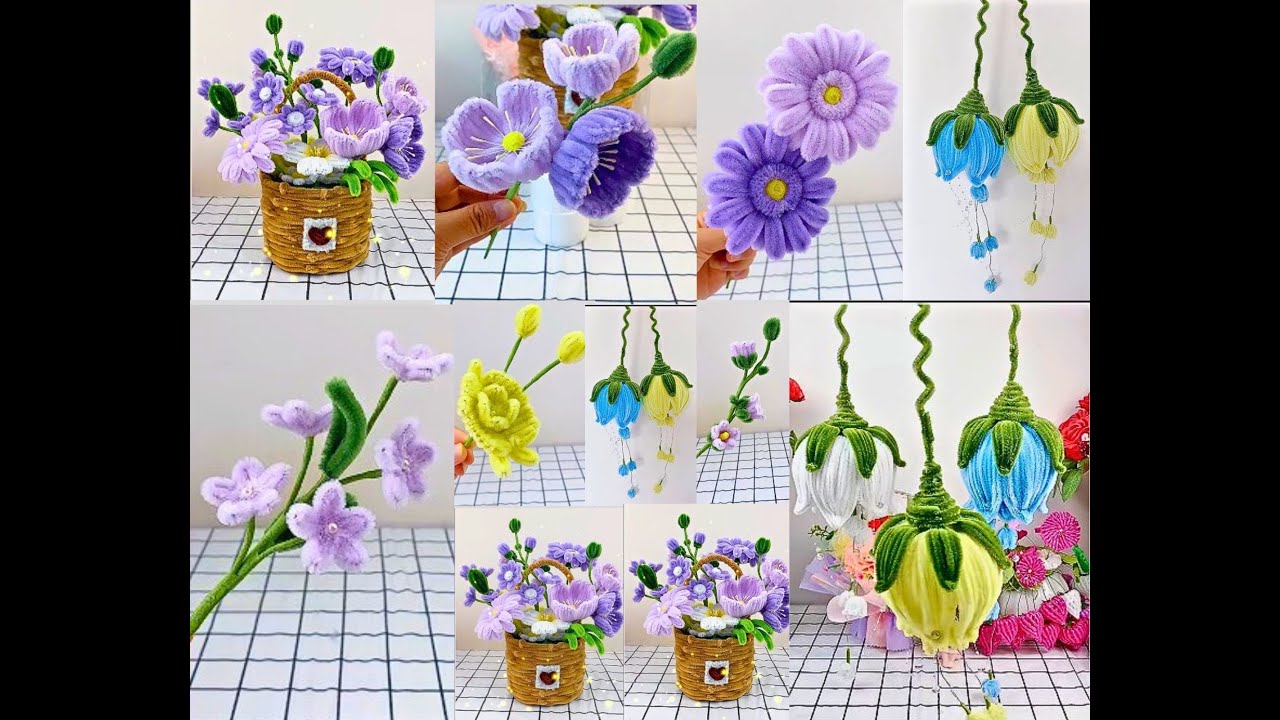 DIY with Pipe Cleaners - Tutorial on Making Flower Baskets and Lanterns