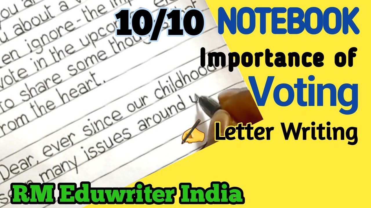 Letter to Friend on Importance of Voting | Notebook Writing | Board Exam