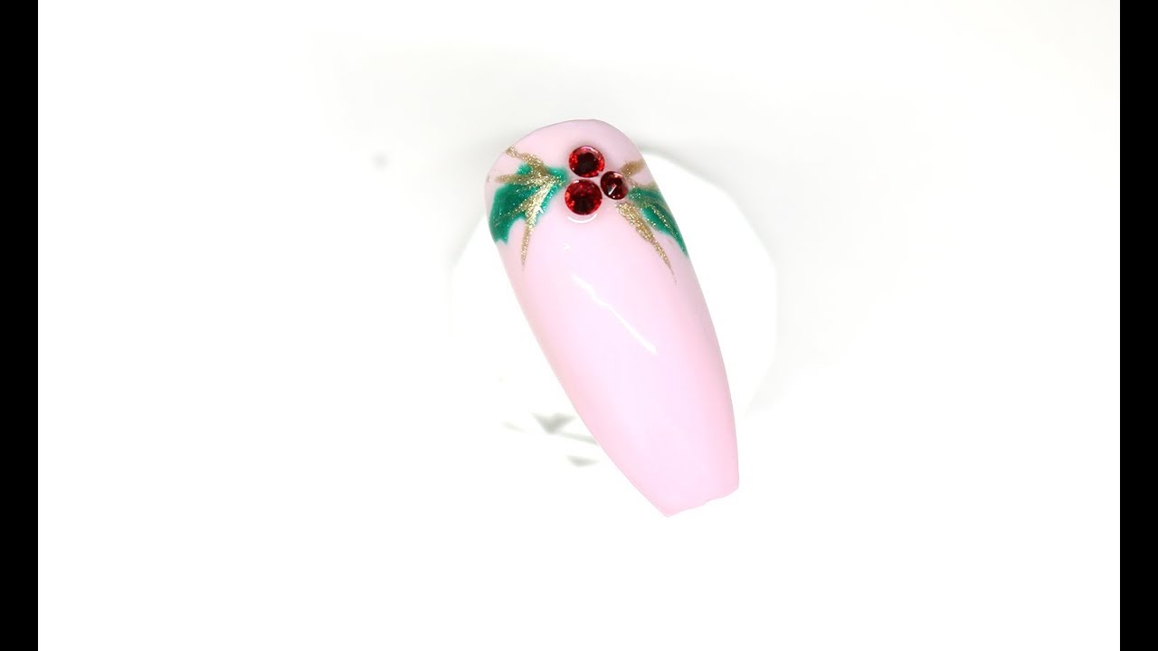 HOLLY BERRY HARD GEL NAIL ART TUTORIAL